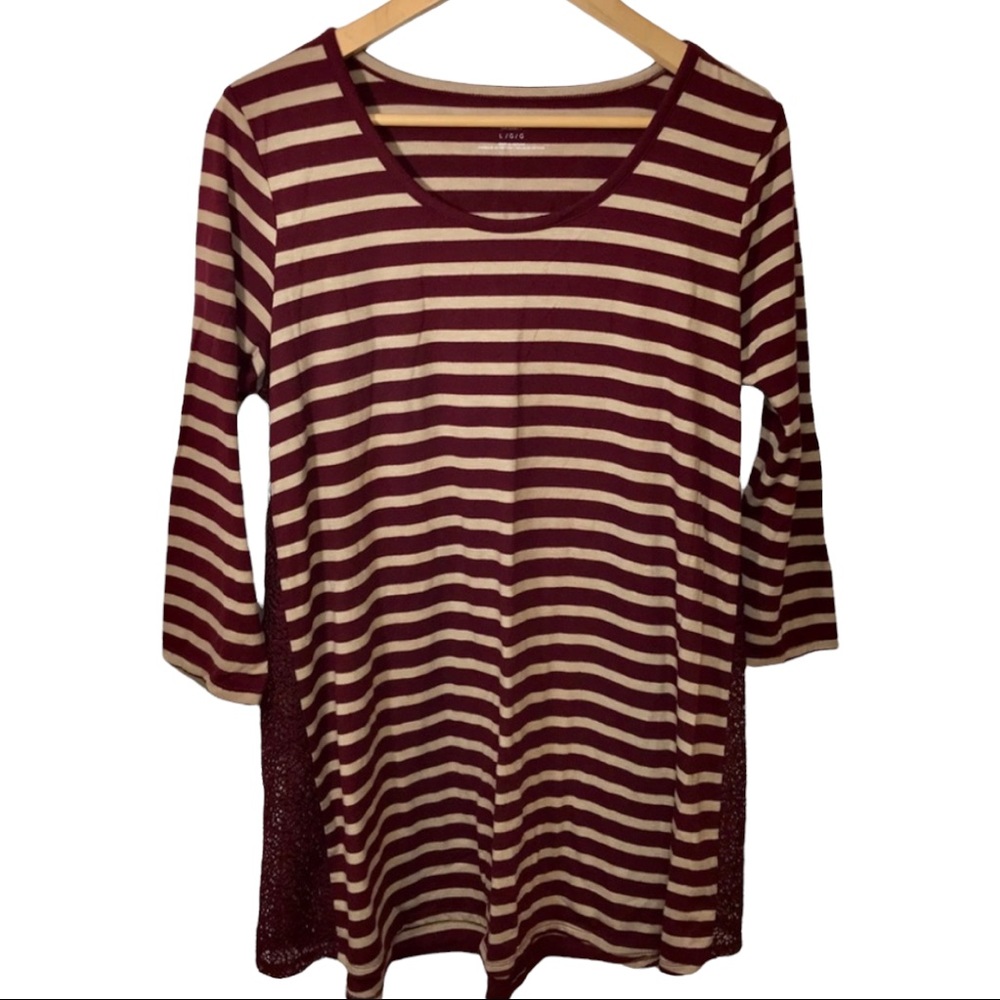Motherhood maternity long sleeve burgundy top